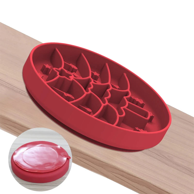 Licking Mat Slow Feeder for Dog Silicone Distracted Pad Slow Food Bowl Sucker Placemat Pet Anti-slip Anti-choking Eating Gear